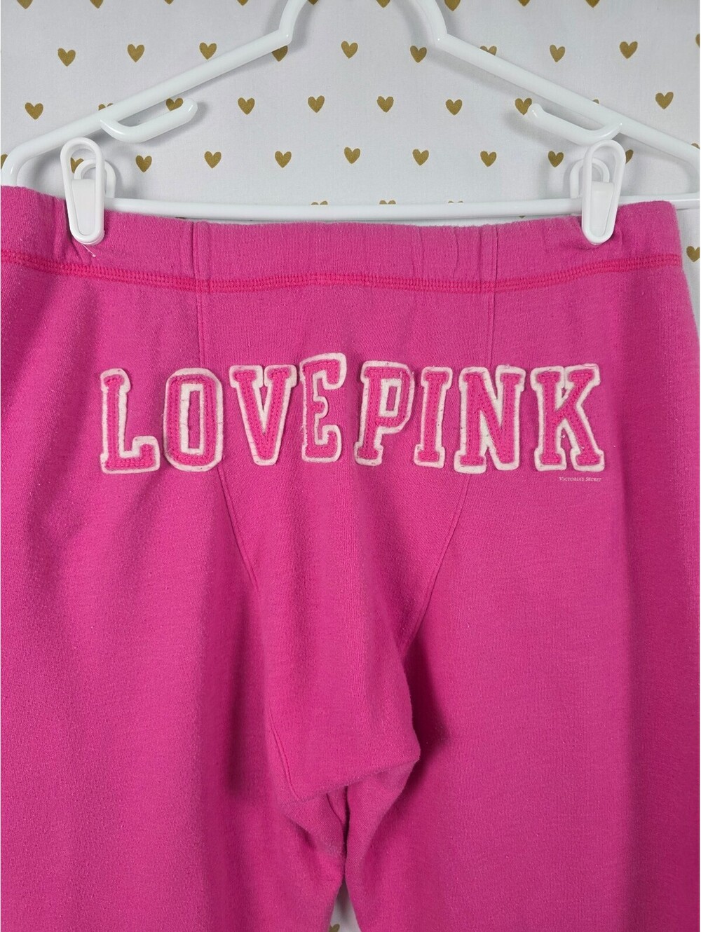 Victorias Secret PINK BOYFRIEND Diaper butt Logo Sweats Sweatpants Flare SMALL